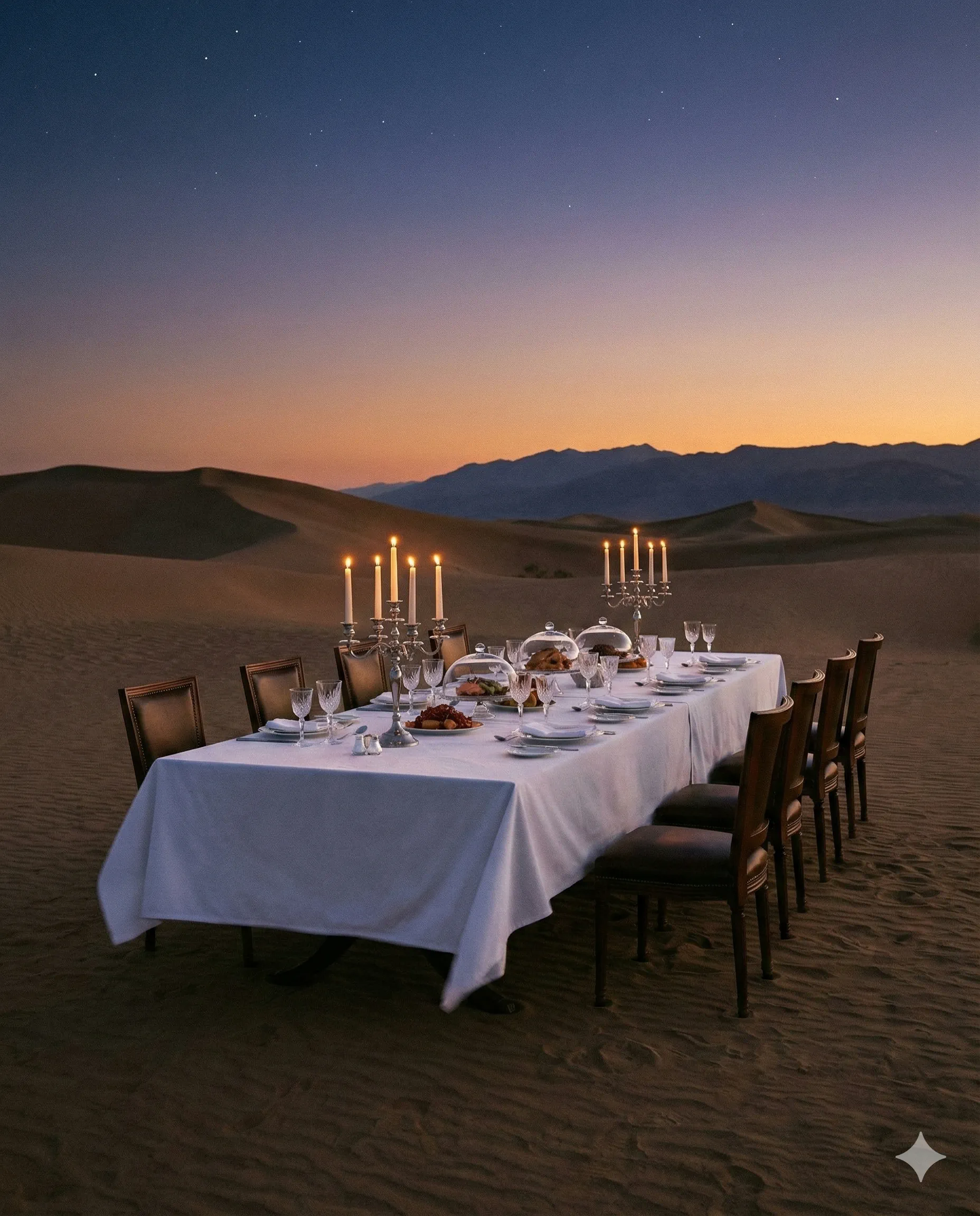 Gastronomic dinners set in the heart of the desert